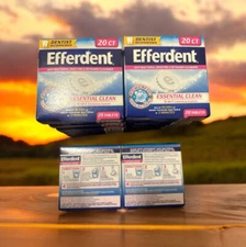 *Efferdent Ant-Bacterial Denture Cleanser 12pck 240ct NIB