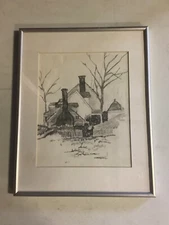 Pencil Etching of Home by Local CT Artist Shannon S.
