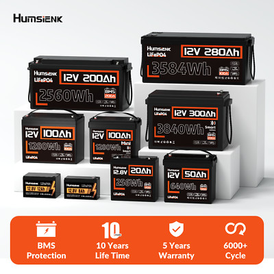 12V/24V 100Ah 200Ah 300Ah 314Ah LiFePO4 Lithium Battery BMS For RV Off-Grid
