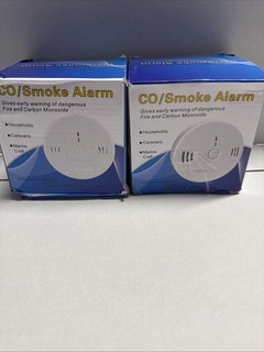 4 Pack) CO & Smoke Alarms – Marine & Home Use – Dual Sensor – Battery Powered –
