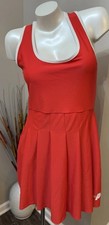 Prince Pickleball CrossBack Pleated Tennis Dress Red Sz M Attached Short Pockets