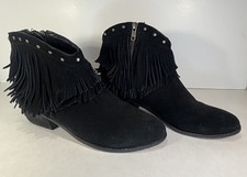 Minnetonka Women's Bandera Boot Size 9 Black Fringe