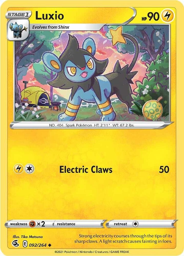 Luxio 092/264 SWSH08: Fusion Strike NM Pokémon TCG