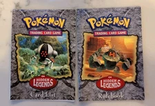 EX Hidden Legends Card List & Advanced Rulebook Rule Book Pokemon 2004
