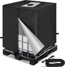 NEVERLAND IBC Tote Cover 275 Gallon, 420D Water Tank Cover, Black Tote Sunshade