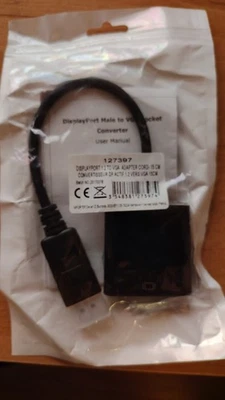 Adaptateur Displayport mâle vers VGA femelle - noir - Photo 1/2