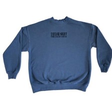 Taylor Swift The Eras Tour Official Crewneck Sweatshirt Blue Unisex Jerry Leigh