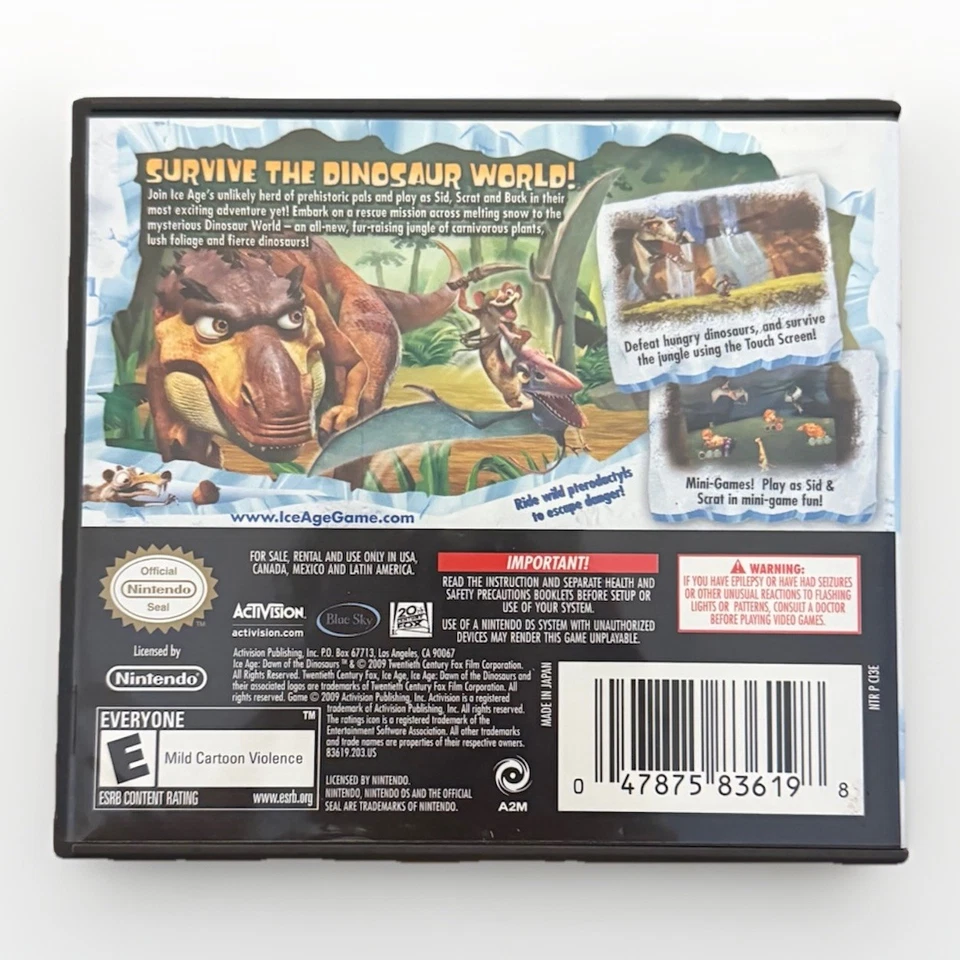 Nintendo DS Ice Age Dawn Of The Dinosaurs - Протестировано Работает В коробке В комплекте - Изображение 2 из 4