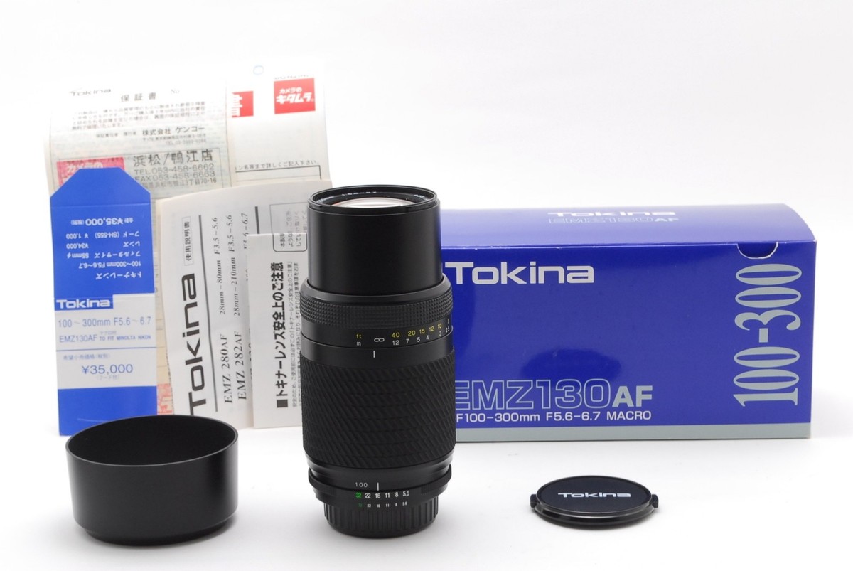 Tokina 100-300mm レンズ MINT w/ Box]Tokina AF 100-300mm f5.6-6.7 Zoom Macro Lens From