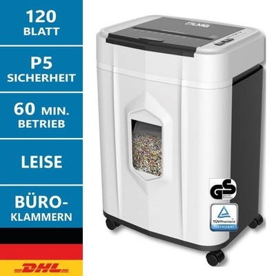 Aktenvernichter Papierschredder Partikelschnitt P5 120 Blatt automatisch, leise!