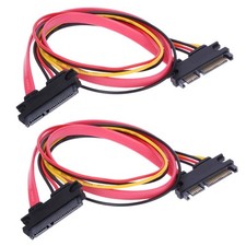 2-Pack 50cm SATA Power Cable 22Pin 7 15 Male Plug to 22 Pin Female Jack Conne...