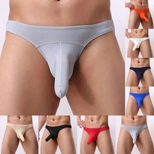 US Mens Silky Pouch Boxer Briefs Penis Sheath Trunks Underpants Thongs Underwear