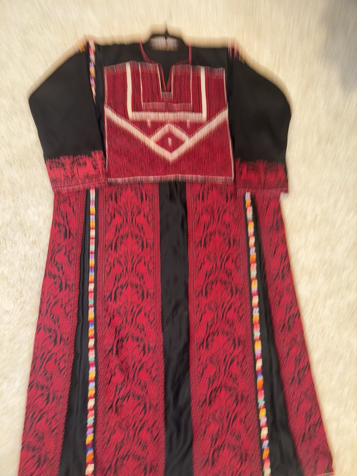 Traditional Middle Eastern Thobe  Embroidered Bla… - image 1