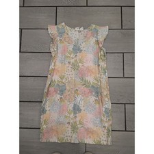 C&C California Floral Print Flutter Sleeve Linen Dress Women's Size S