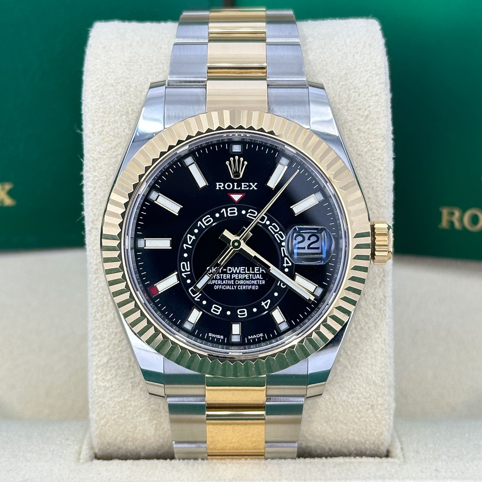 Discontinued Rolex Sky-Dweller 42mm Black Dial Oyster Two-Tone 326933-0002 Mint 2022 image 2