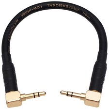 Cess068 Short Audiophile Audio Cable 3.5mm Trs Right Angle Male To Male 6 Inches
