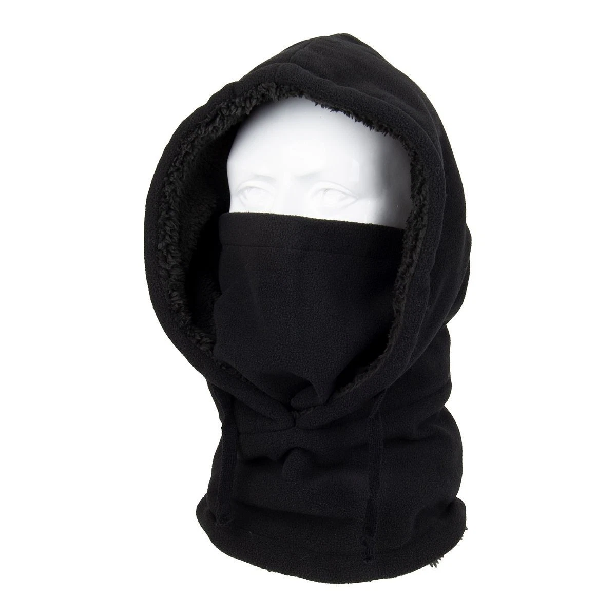 Levi's Men's Sherpa Lined Fleece Balaclava Drawstring Hood Black