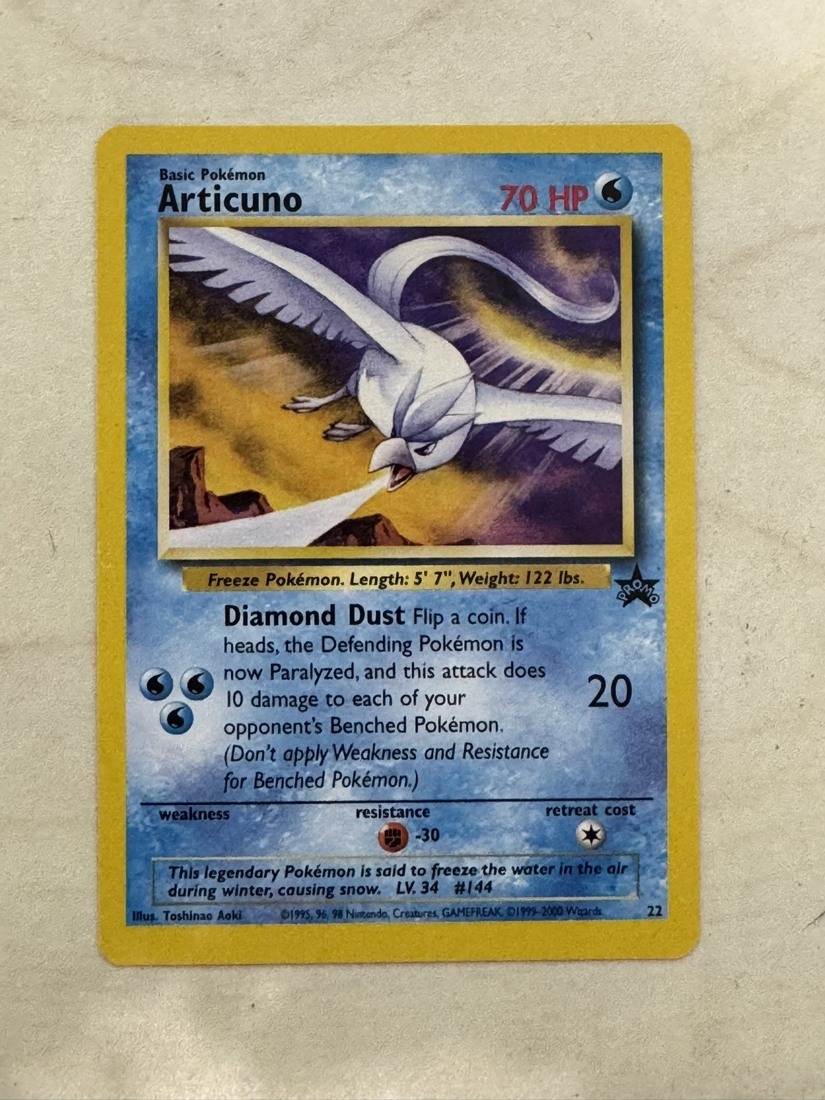POKEMON TCG ARTICUNO #22 (Aoki Error) Black Star Promo 2000 - Non Holo NM