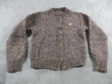 Lacoste Sweater Brown Wool Blend Button Cardigan Logo Knit Long Sleeve