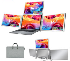 Portable Monitor Laptop Screen Extender, FHD IPS Triple Screen Laptop Monitor.