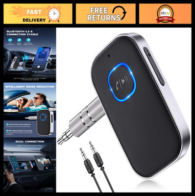 Bluetooth Car Receiver Adapter, Noise Cancelling 3.5mm AUX, Wireless Audio, Hand