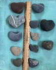 12 Heart Beach Stones Anniversary Love Natural Surf Sand Tumbled Rocks — photo 2