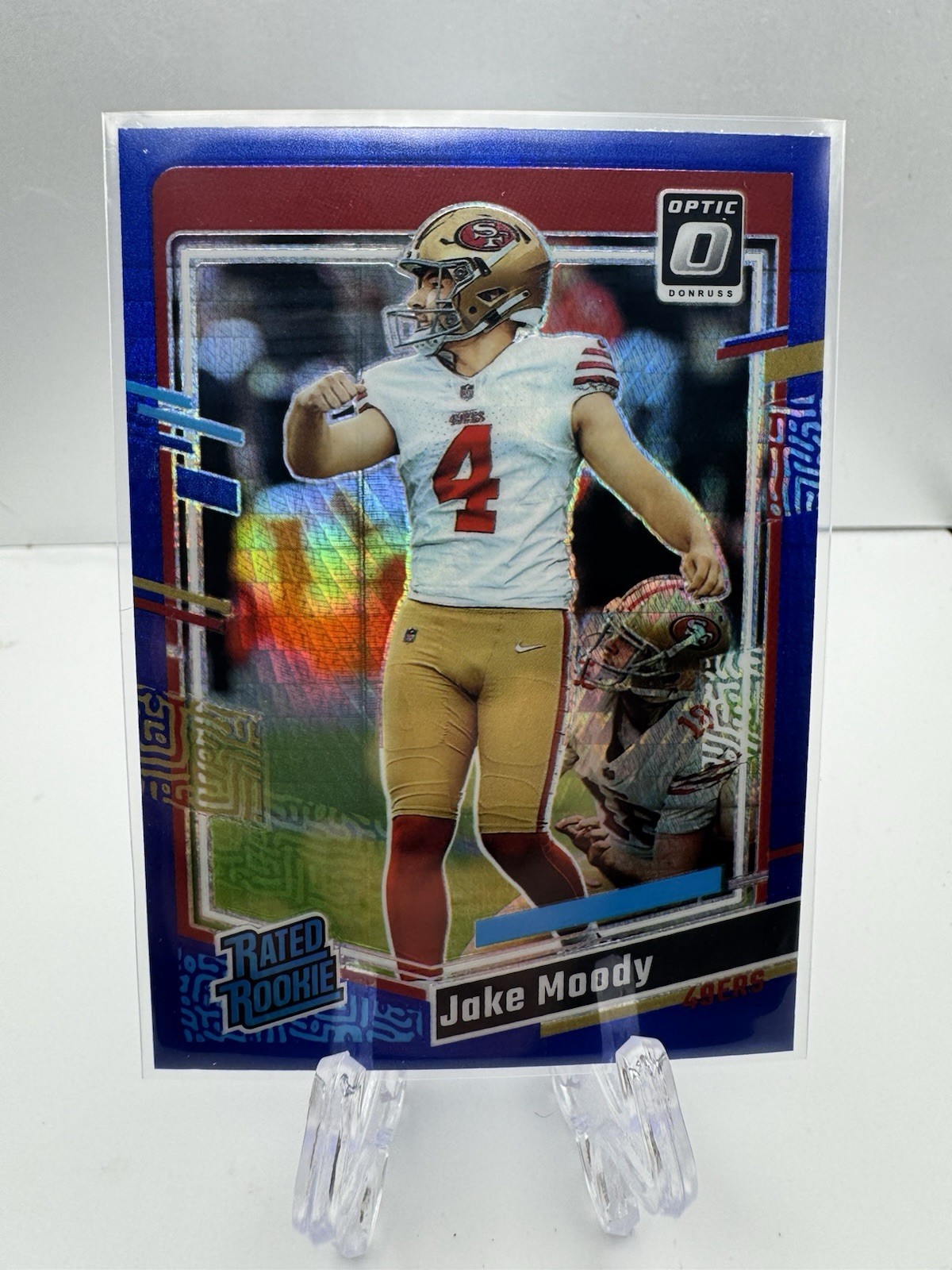 2023 Panini Donruss Optic - Rated Rookie Jake Moody #289 Blue Hyper Prizm (RC)