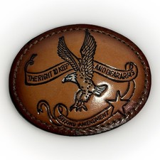 The Right to Keep Bear Arms Second Amendment Leather Belt Buckle