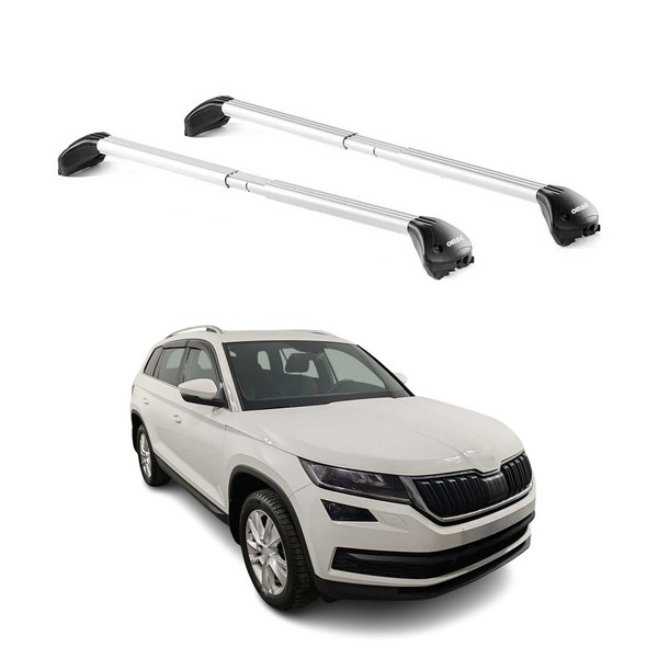 DachträGer GrundtäGer FüR Skoda Kodiaq 2016-2024 5 TüR 100Kg Alu Silber 2X Abe-image