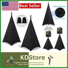 Pair DJ Speaker Tripod Covers, 6ft Elastic Fabric Stage Scrims  Travel Bag