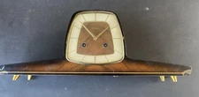 FRANZ HERMLE 8 day MCM ART DECO Mantle Clock w/balance wheel UNIONA for REPAIR