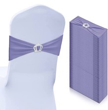 50 Pcs Stretch Chair Sashes with Crown Chair Sashes with Buckle