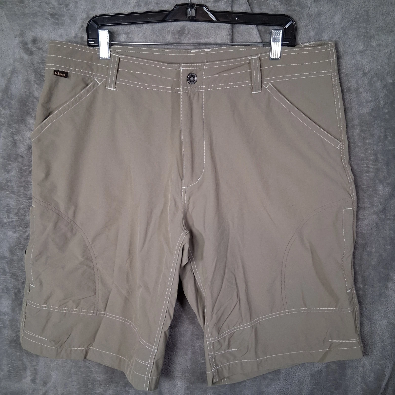 Kuhl Ramblr Shorts Mens 38 Outdoor Hiking 7 Pockets UV Protection Inseam 13 Khak