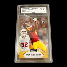 2021 Leaf Draft Amon-Ra St. Brown #27 Trojans Rookie RC GRADED GEM MINT 10
