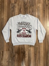 Vintage 1998 McKinley Bulldogs Ohio Football Gray Crewneck Sweatshirt Medium