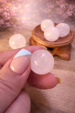 Rose Quartz Sphere 2cm – Mini Crystal Ball Love • Compassion • Self-Love •