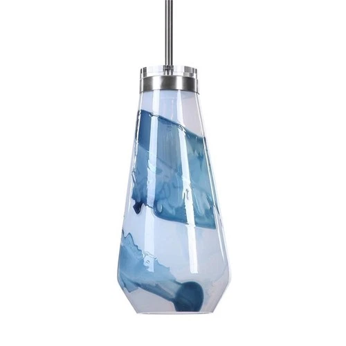 Uttermost Windswept 1-Light Coastal Steel and Glass Mini Pendant in Blue/White - Picture 4 of 9