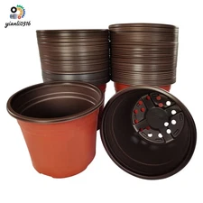 8''Disposible Plastic Plant Nursery Pots for Seedlings & Gardening 100pcs Red