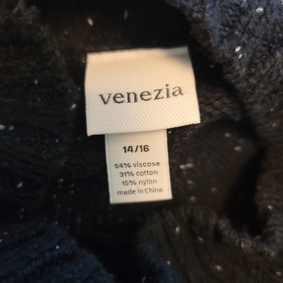 Suéter Venezia Tejido Apretado Negro Moteado Manga Corta Top 14/16 Foto 4 de 4