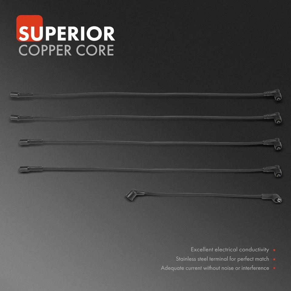 Juegos de 5 cables de bujías para International Harvester M1100 M800 Scout II 7 mm Foto 2 de 4