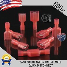 22-18 GAUGE 600 PCS COMBO MALE/FEMALE NYLON FULLY INSULATED DISCONNECT .250 CONN