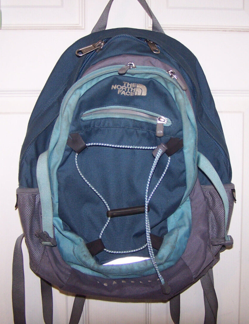 The North Face Isabella Light Blue and Gray Backpack BLECLIHETNWH.jpg main image 4