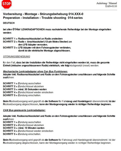 RTA 014.430-0 Lenkradadapter kompatibel mit Suzuki Splash 2008 - 2014 - Bild 5 von 7