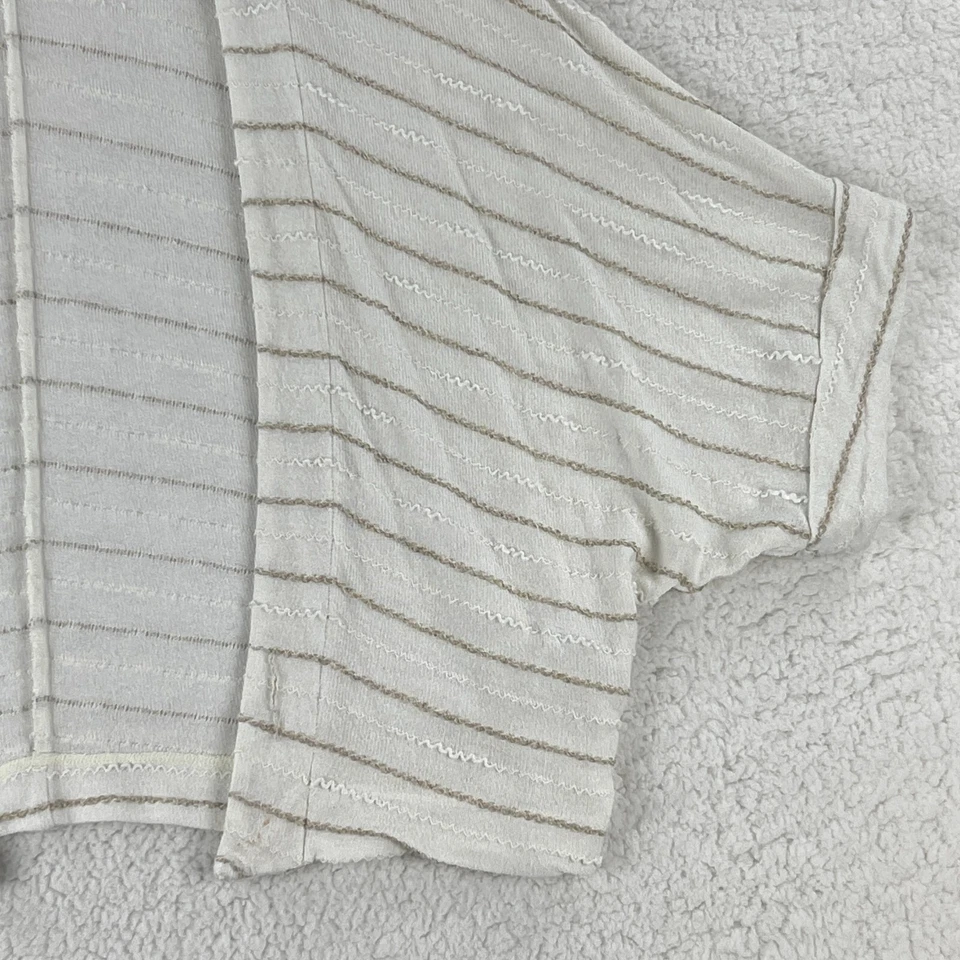 Cárdigan suéter Dolan para mujer talla XS/S marfil a rayas manga Dolman frente abierto Foto 4 de 4