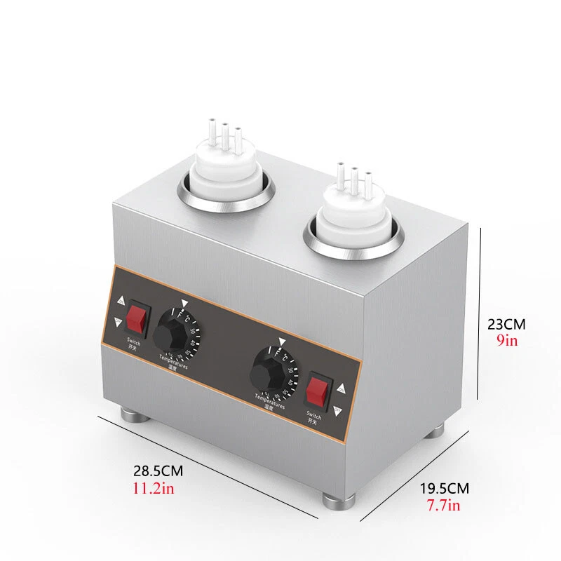 110V Commercial Electric Sauce Warmer Jam Cheese Heat Melter Machine 2 Bottles - Image 3 of 4