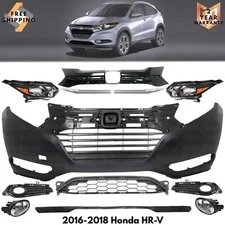 Front Bumper Cover Fascia & Grille Assembly Kit For 2016-2018 Honda HR-V
