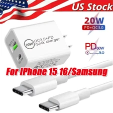 IPhone 16 15 Pro Max Plus USB-C to USB-C Cable Fast Charging PD Type C Cord lot
