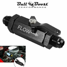 AN6 Inline Fuel Shut Off Valve Cut Off w/ Cable Lever 6AN Aluminum Black