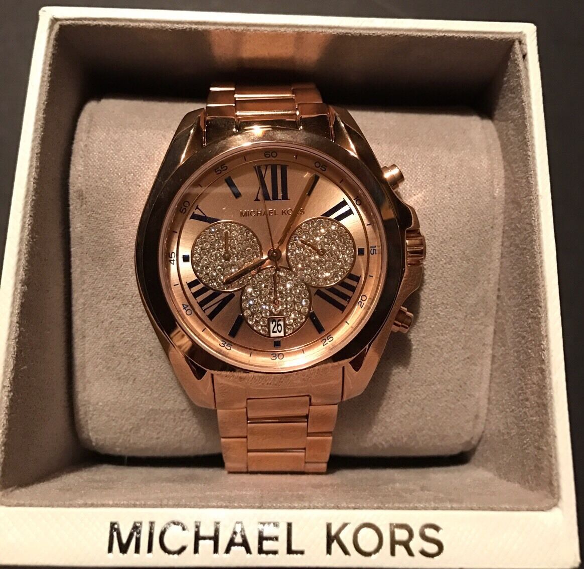 Michael Kors Bradshaw Chronograph Rose Gold Bracelet Watch Michael Kors Bradshaw Chronograph Rose Gold Bracelet Watch