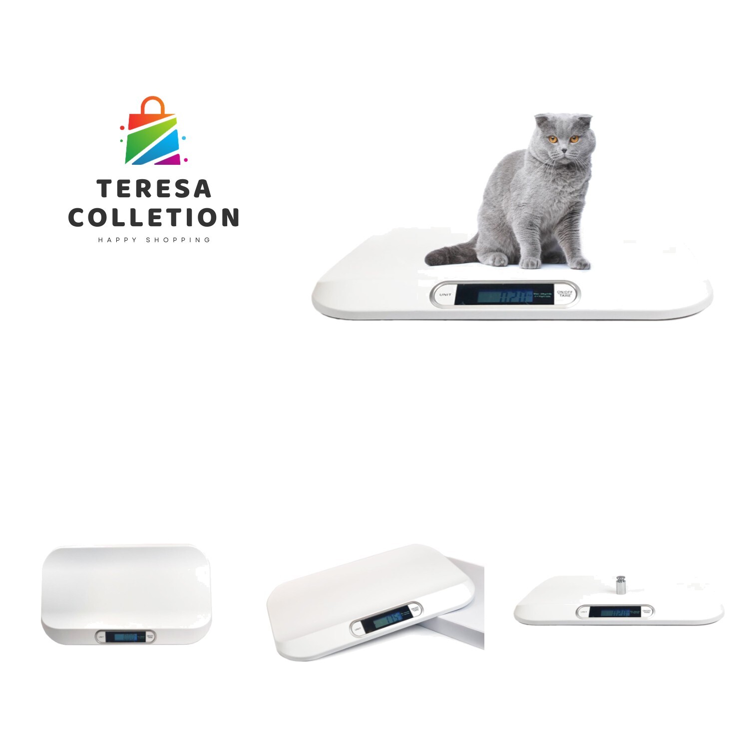 Digital Electronic Display Portable Dog Cat Scale, Weighs Pet Food, Up to 44 ...